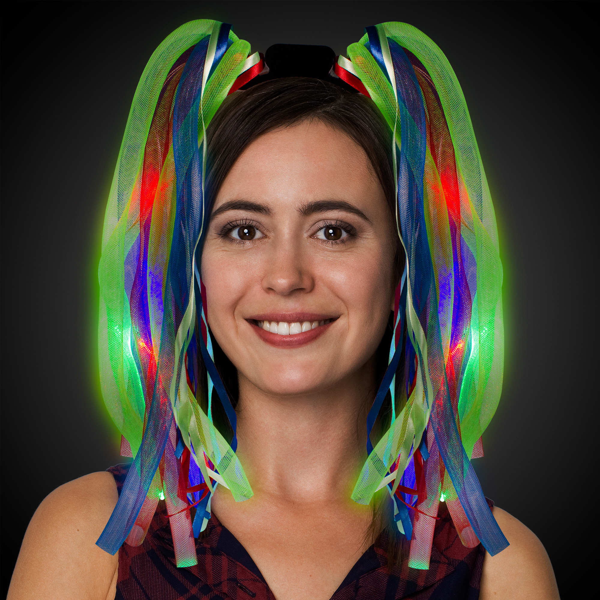 Anholdelse Sprængstoffer det er nytteløst LED Rainbow Dreads Headband
