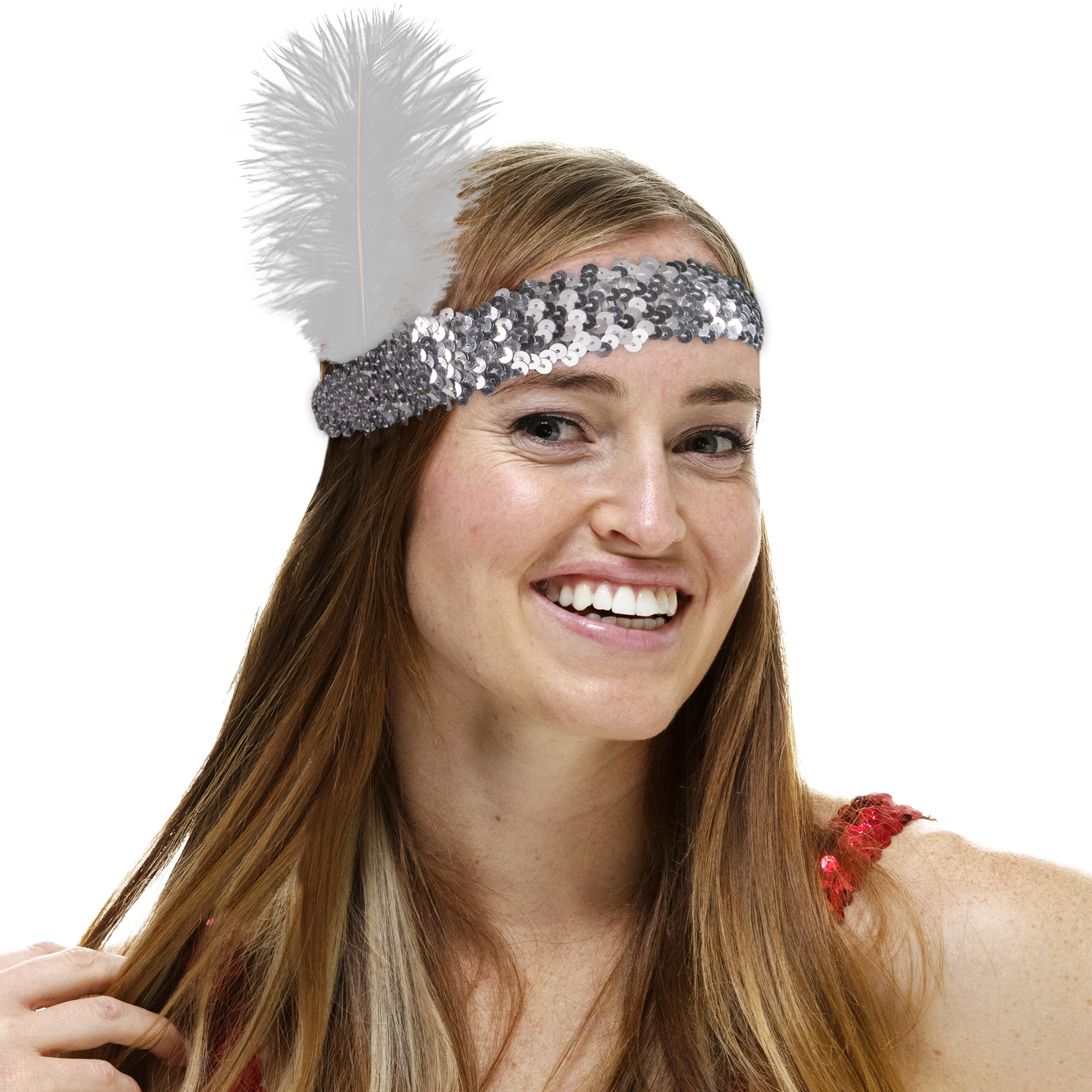 Glitter Lady Sequin Feather Headband Headpiece Hair Jewelry Costume