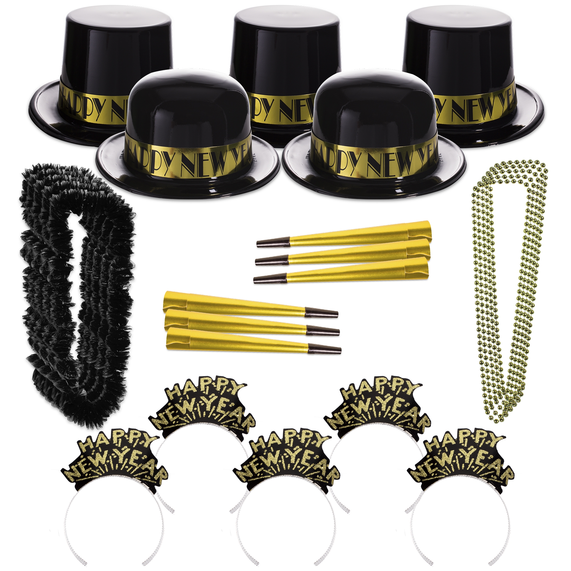 Gold Showboat New Year Kit for 100 by Windy City Novelties