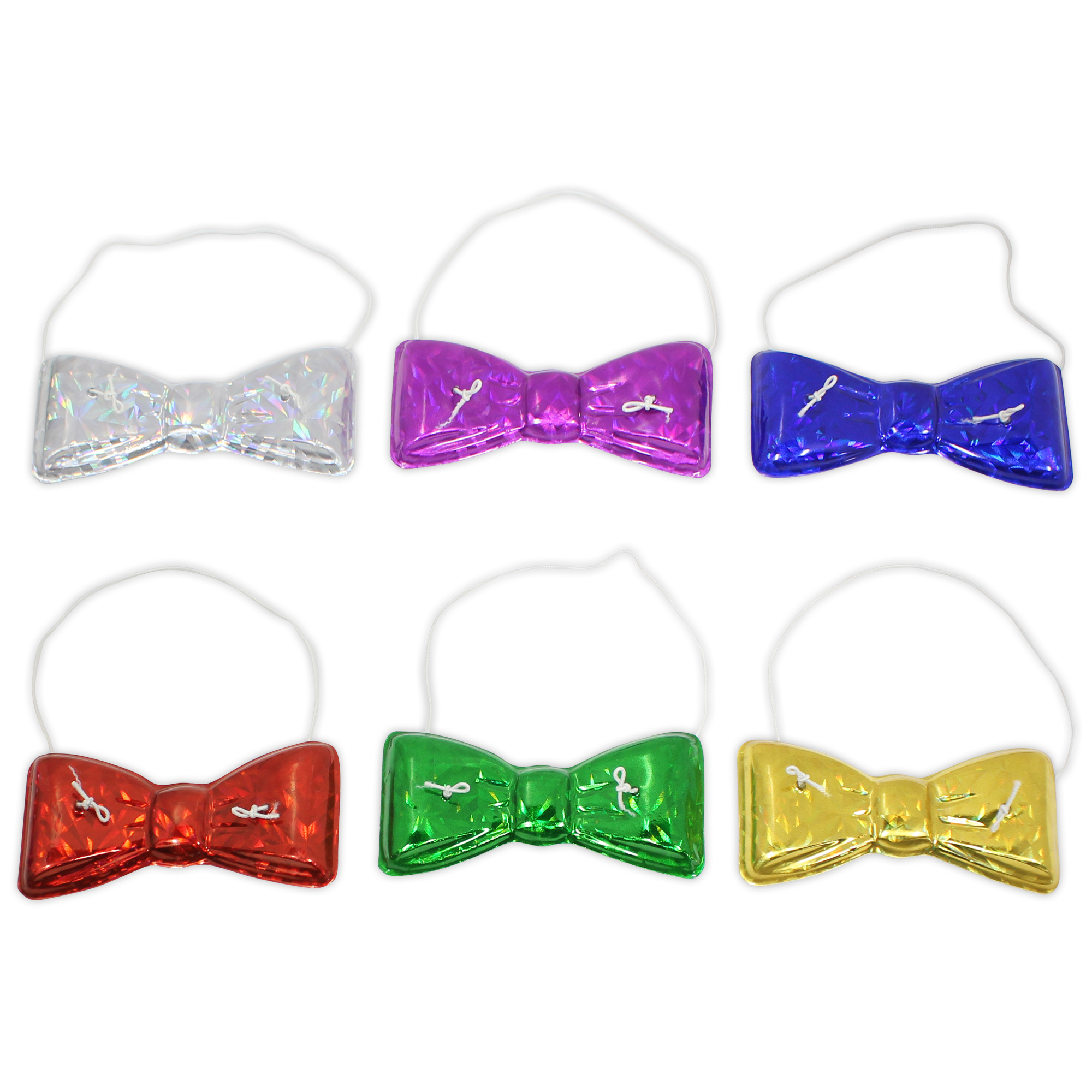 Colorful Metallic Bow Ties - 12 Pack