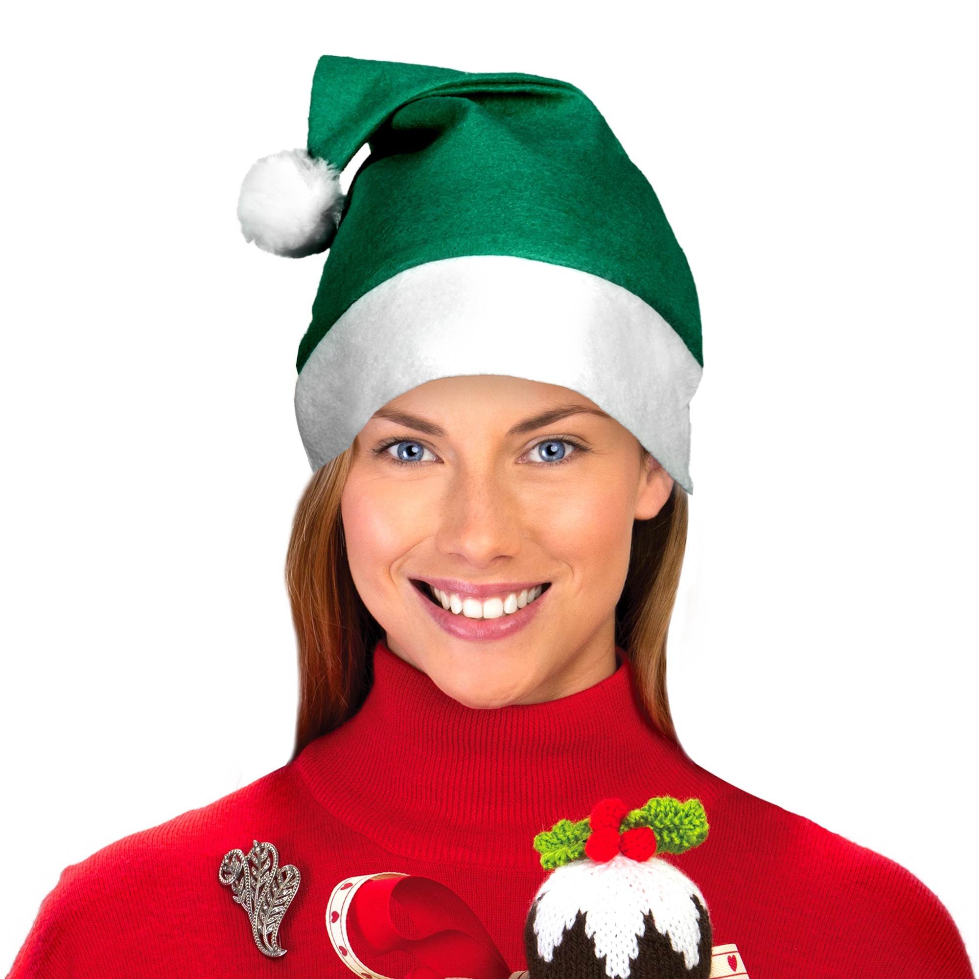 Green Santa Hats - 12 Pack by Windy City Novelties