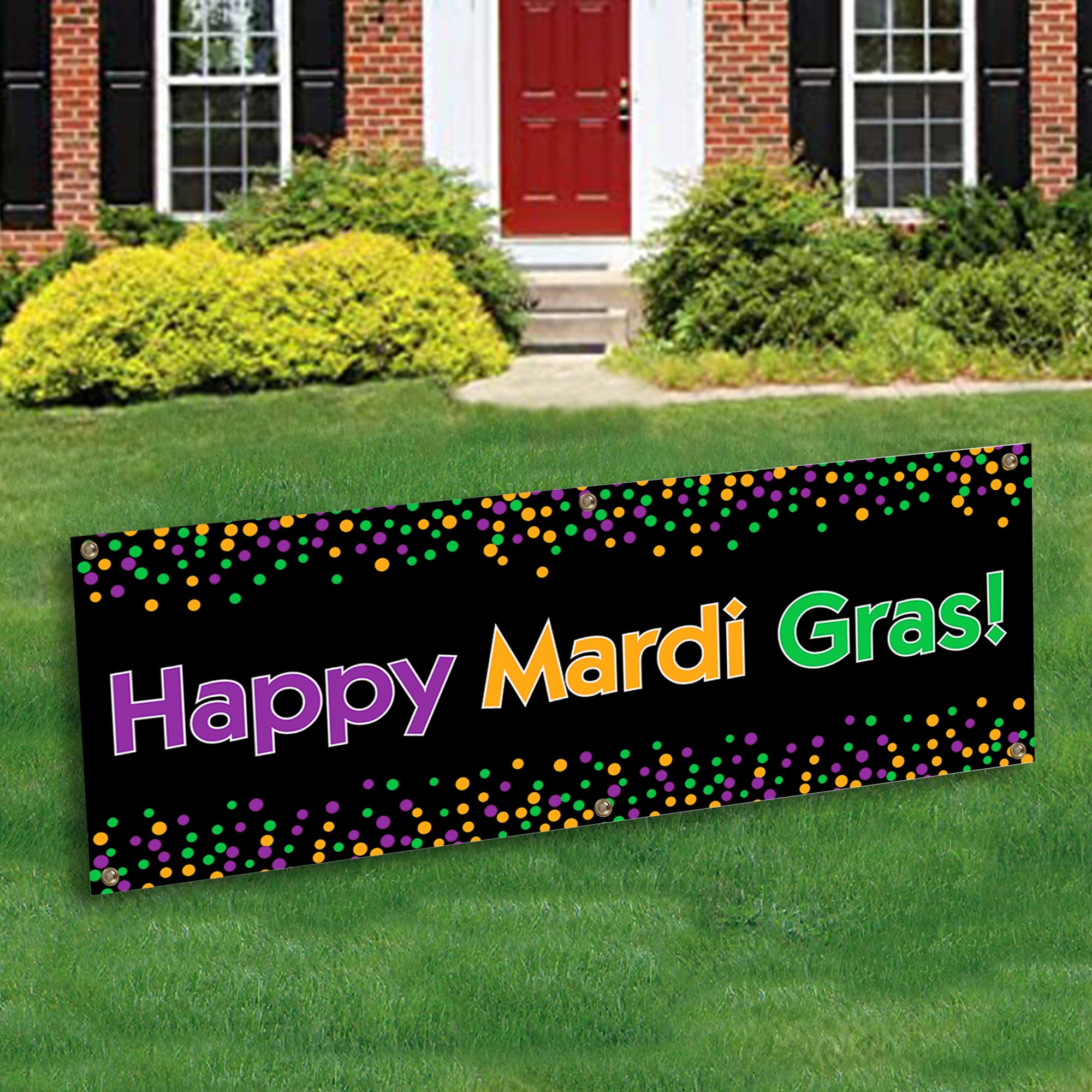 Happy Mardi Gras Banner Decoration