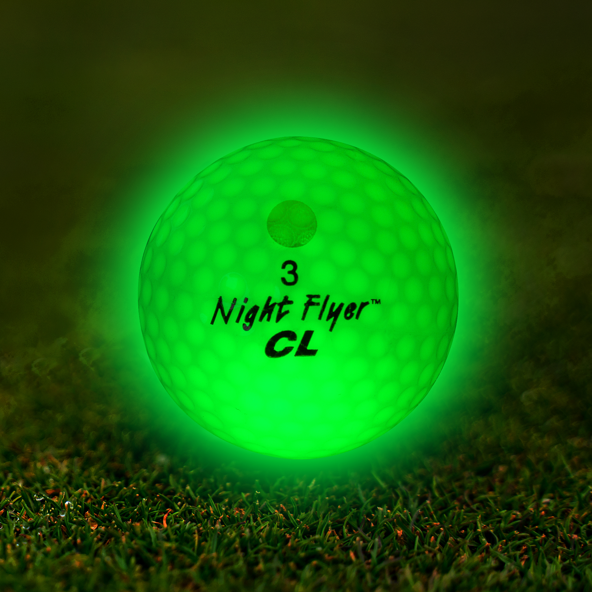 Night Flyer Golf Ball On Green LED's