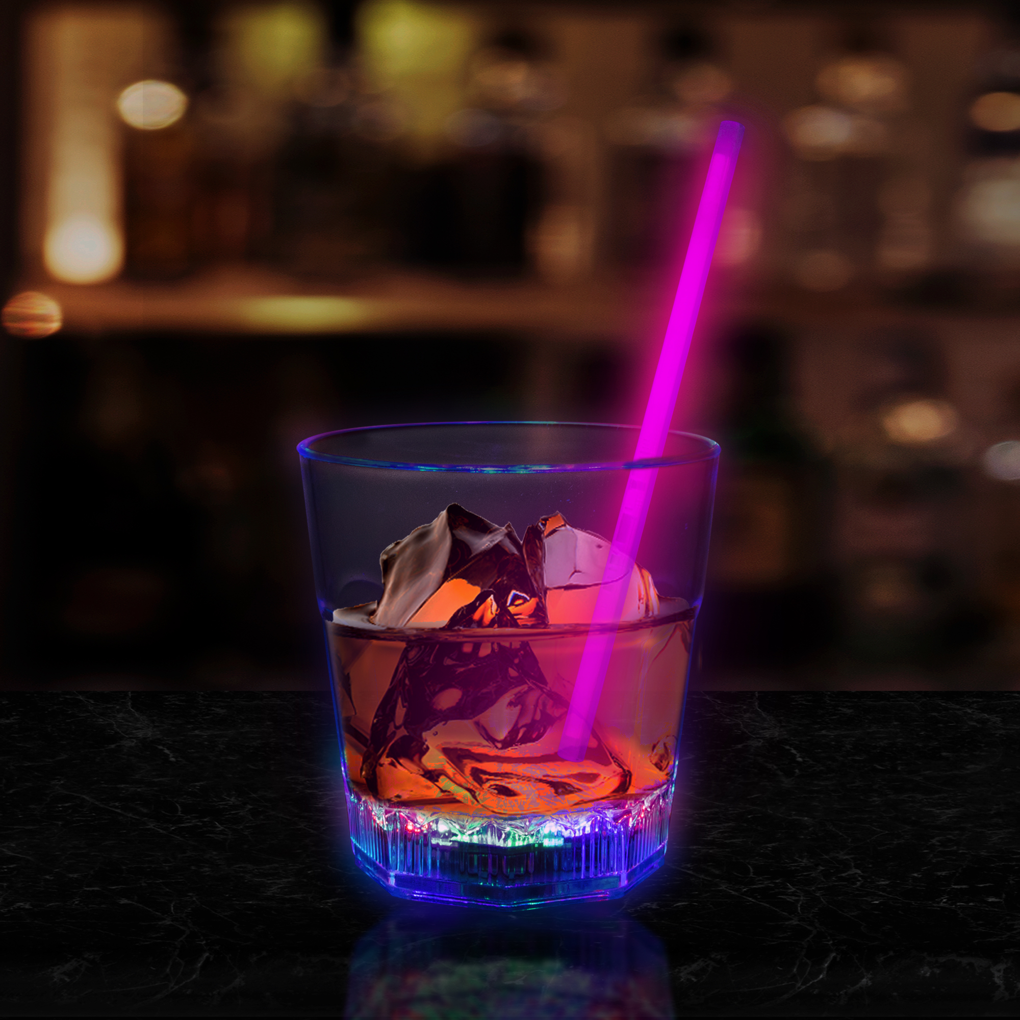 Pink 5 Glow Swizzle Sticks/Drink Stirrers