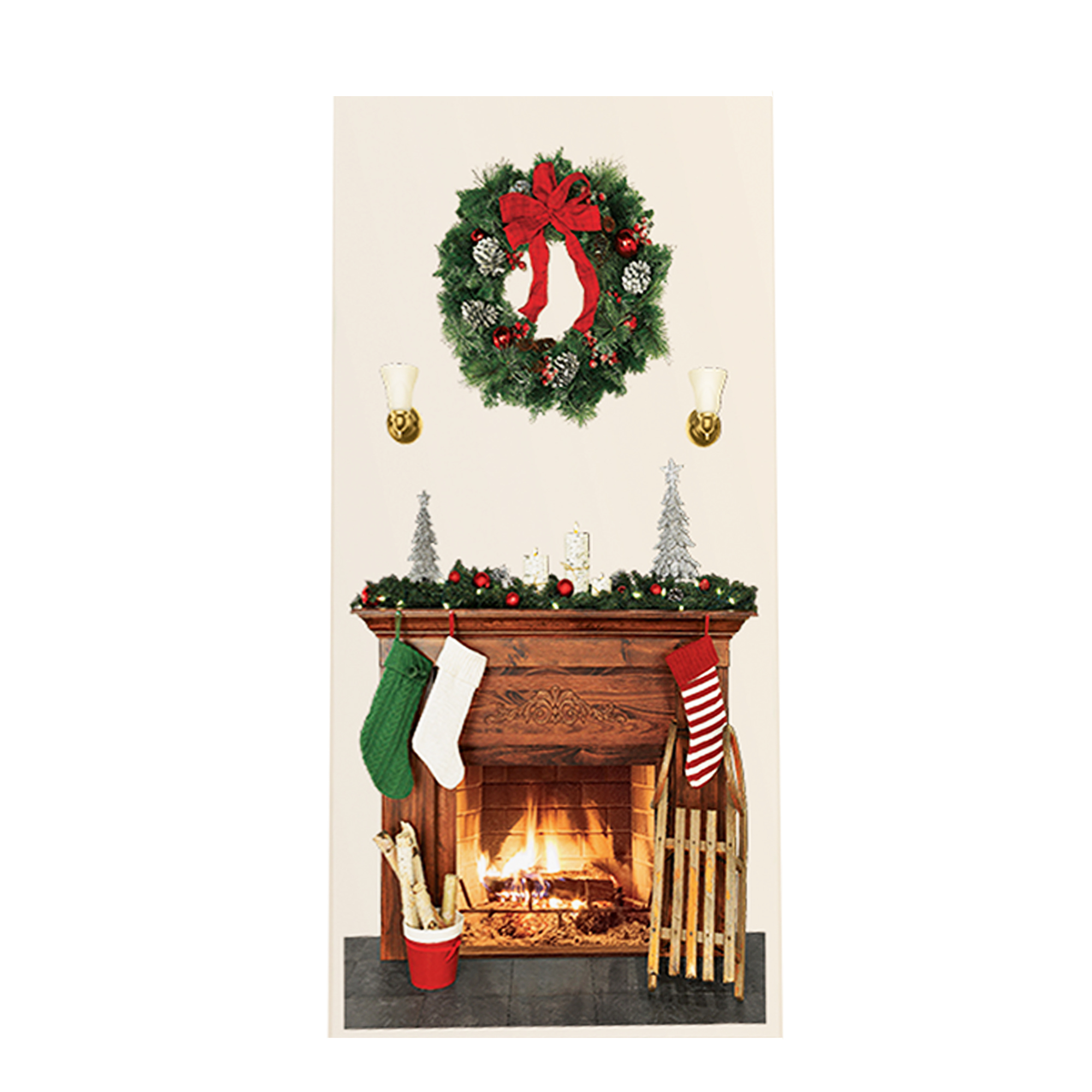 Holiday Fireplace Scene Setter