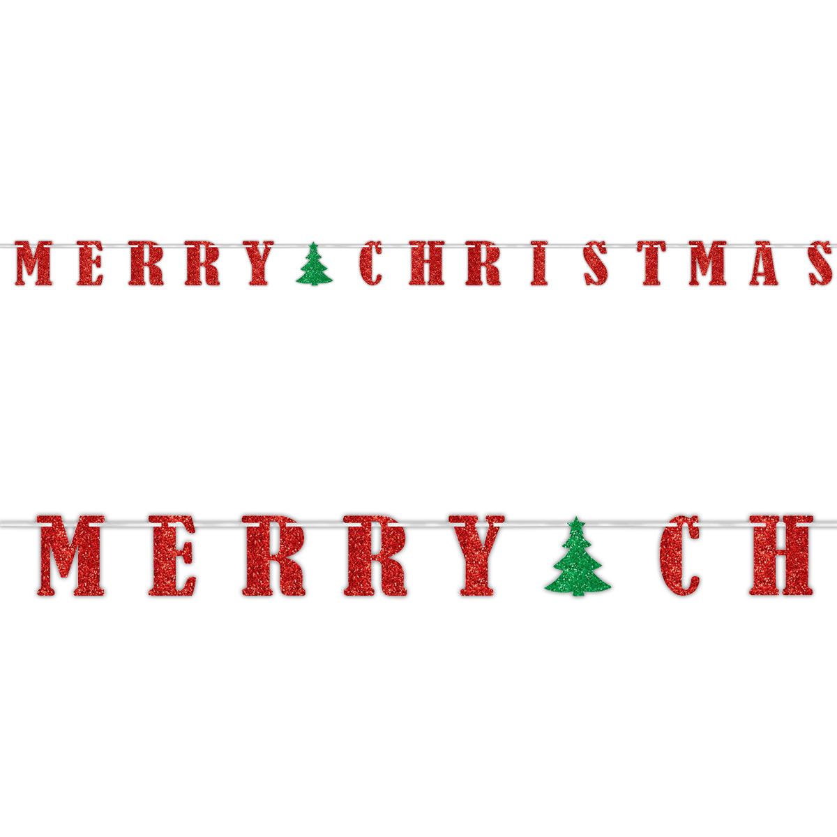 Merry Christmas Glitter Letter Garland | Windy City Novelties