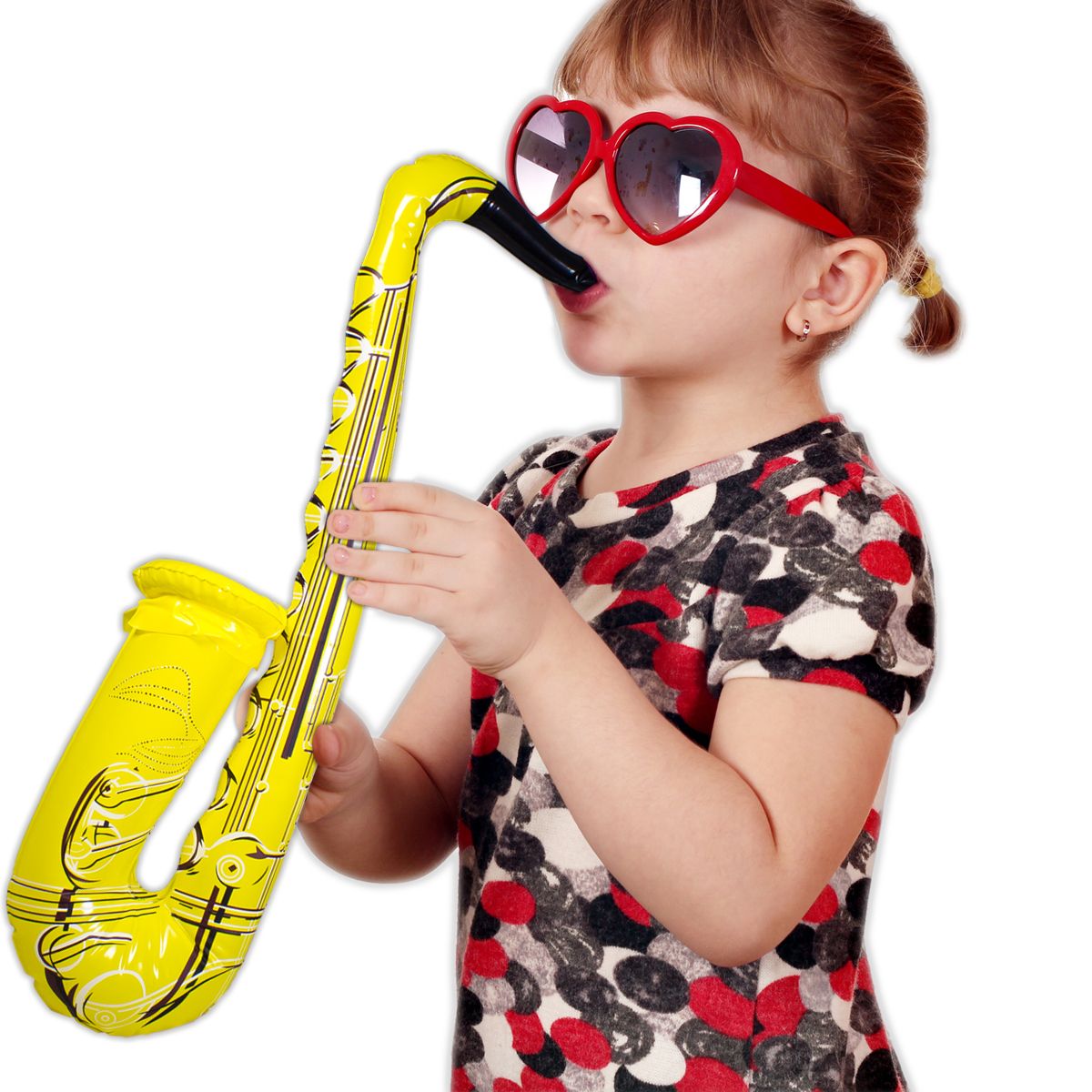 20" INFLATABLE YELLOW SAXOPHONE MUSICAL INSTRUMENT KIDS MUSIC PARTY TOY GIFT 