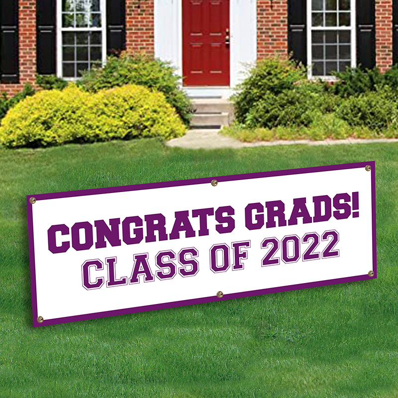 Purple 2022 Graduation Banner Decoration