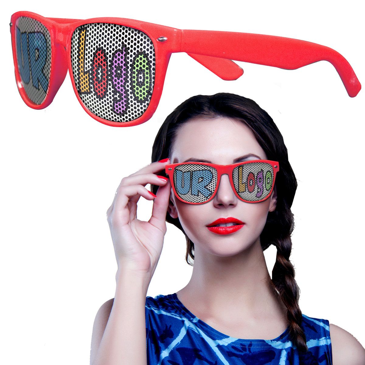 Red Novelty Custom Sunglasses 12 Pack 7492