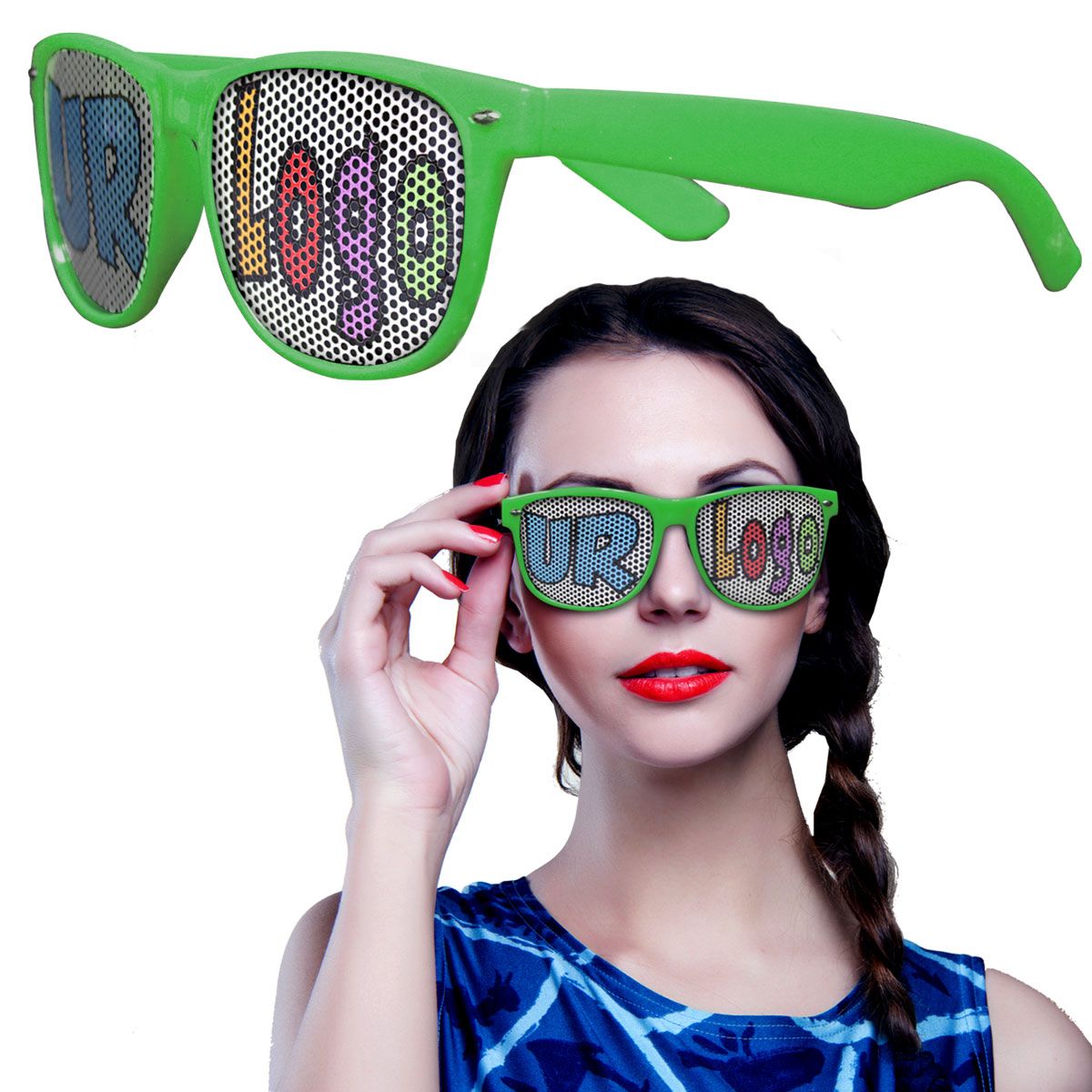 Green Novelty Custom Sunglasses by Windy City Novelties