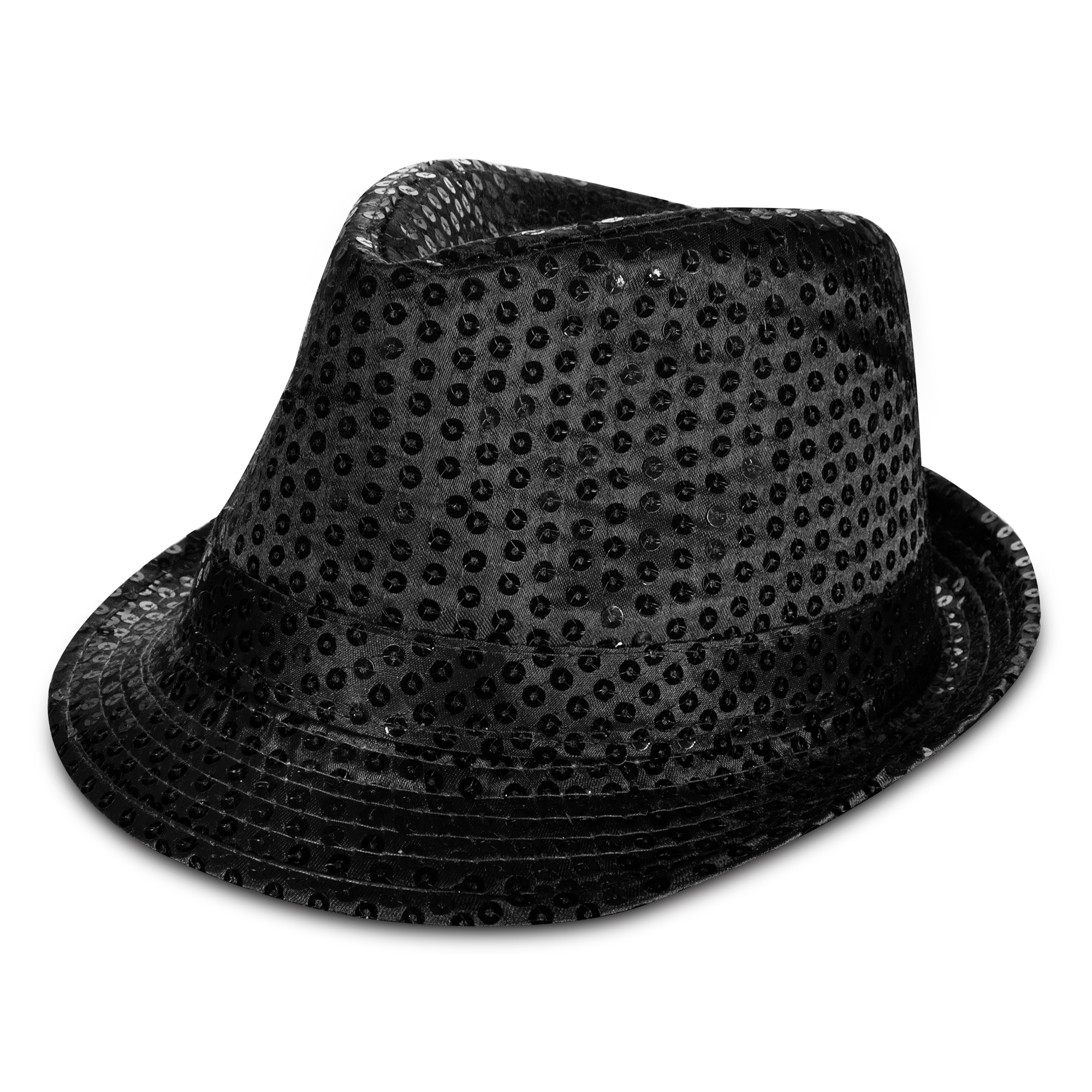 black sequin fedora hat