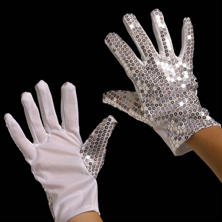Fun Central Sequin Glove - Right Hand, Women's, Size: One size, White